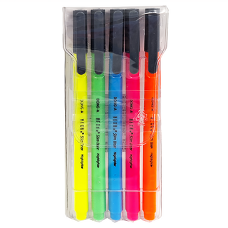 DONG-A HEXA Slim Liner 螢光筆, 5色, 5支