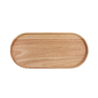 HOLA 和樂家居 橡膠木托盤 400g, 橢圓型原色, 1個