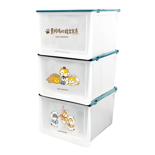 收納王妃 黃阿瑪的後宮生活防塵收納鞋盒 33 x 26.5 x 21.5cm, 南極貓貓, 3個