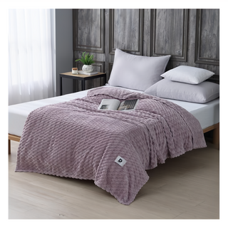 Ishur 伊舒爾 金龜絨暖暖被毯 100% Polyester, 200 x 150cm, 奶霧紫