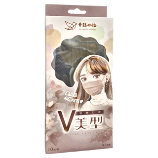 明基健康生活 幸福物語 V美型醫療口罩, 純粹黑, 10片, 1盒
