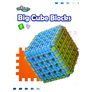 UNiPLAY抗菌軟積木巧拼 6片 Big Cube Blocks 適合3個月以上兒童, 1組