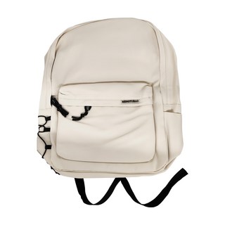 MENGTUBAG 簡約大容量 防水尼龍學生背包, 35 x 13 x 45cm, 白色, 1個
