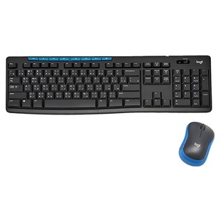 logitech 羅技 無線鍵盤滑鼠組 原廠保固, 一般型, 藍色/黑色, MK275