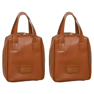 手提化妝包 F 棕色 - 時尚便攜收納包, 15 x 8.5 x 20cm