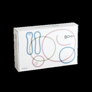 KINTO BONBO吸管杯餐盤碗 6件組, 粉黃, 1盒, 吸管杯 + 餐盤 + 碗