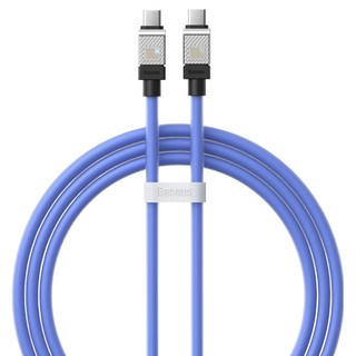 Baseus 倍思 酷玩系列 快充傳輸線 Type-C-Type-C 100W, 1m, 藍色, 1條