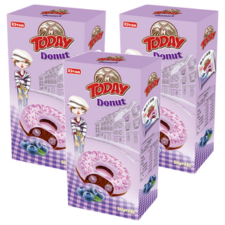 土耳其 TODAY 藍莓風味甜甜圈 3盒 鬆軟口感下午茶點心 獨立包裝方便攜帶, 200g