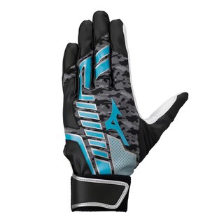 Mizuno 美津濃 打擊手套, 1雙, 黑色 + 藍色