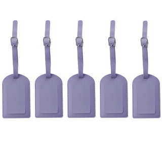 葉子小舖 皮革行李吊牌, 香芋紫, 11.1 x 7cm 繩長11cm