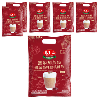馬玉山 無添加蔗糖紅藜麥紅豆核桃飲, 高鐵, 膳食纖維, 360g, 6袋