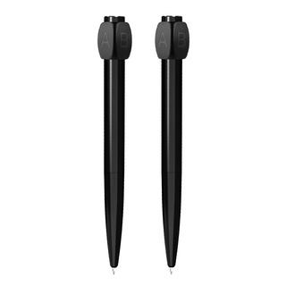 轉轉答案筆, ABS+金屬材質, 0.5mm黑芯, 白色/黑色, 2支