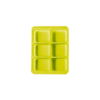 tgm 白金矽膠副食品冷凍儲存分裝盒 L 6格-45g 適用於微波爐/洗碗機/冰箱, 綠色, 1個
