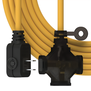 PowerWork 動力工廠 1對3座耐熱動力軟線 110VAC/60Hz 最大1650W, 15m, 黃色, 1條