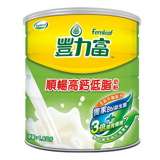 豐力富順暢高鈣低脂奶粉 專利Bbi益生菌 3倍膳食纖維 維生素A、B2和D, 1.6kg, 1罐