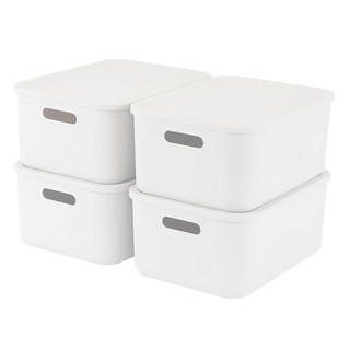 mb.ko 多用途收納箱, 白色, 4個