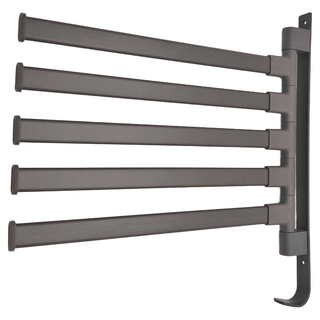 妃妃嚴選 旋轉毛巾架 5桿, 槍灰色, 1個