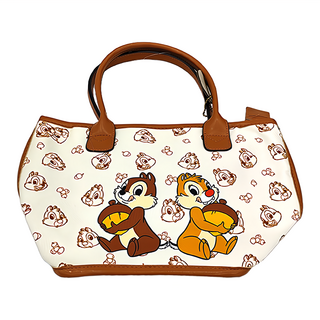 收納王妃 迪士尼手提袋 附長背帶 CH175, 奇奇蒂蒂 咖色, 1個