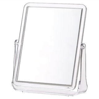 TU 良品 清亮雙面桌鏡 (方形) 大鏡面 360度旋轉 自由調節角度, 透明色