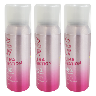 MY SCHEMING 我的心機 香氛亮白防曬噴霧 SPF50+ PA++++ 粉色, 90ml, 3瓶