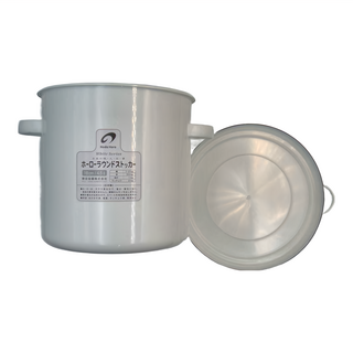Noda Horo 野田琺瑯 White Series WRS-18 圓形儲物罐 儲米桶 漬物筒 18cm 4.5L, S, 白色, 1個