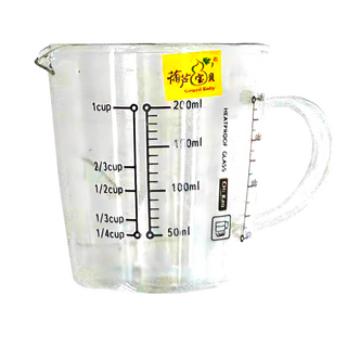 葫蘆寶貝 耐熱玻璃量杯 200ml 可直接明火加熱, 透明色, 玻璃 透明色, 1個