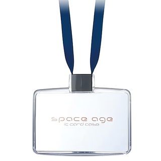 SONIC 雙鎖IC卡套 附繩 EX-2680, 藍色, 1個