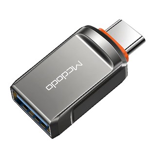 Mcdodo 麥多多 迪澳系列 USB-A 3.0-Type-C OTG 轉接頭 適用雙接產品, 黑色, 1個
