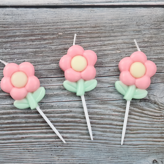 小花蠟燭套裝 派對裝飾, 1組, 粉花