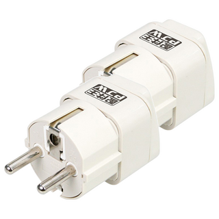 配件王 PJW 萬國轉換插座 MA-302T，AC250V/10A，適用於德國、法國、印尼、韓國、越南, 2個, 6.5cm
