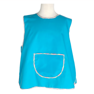 素色葫蘆型滾邊花紋輕便圍兜, 葫蘆藍, 1入, 1件