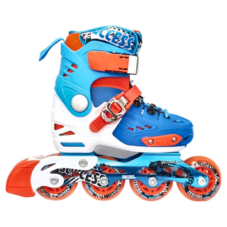 SUCCESS 成功 兒童鋁合金硬殼直排輪附鞋袋 S0410D, S號(16~18cm), 藍色, 1雙