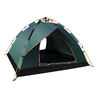 BESTHOT 全自動速開懶人帳篷 大空間 通風清涼 遮光防曬 野餐, 3-4人, 棕色、綠色