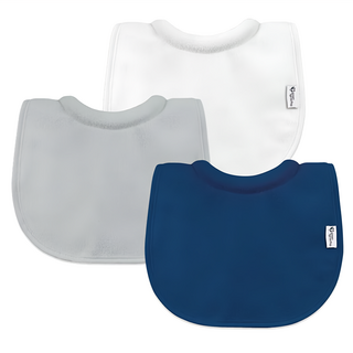 green sprouts 小綠芽 三層吸水防水口水巾圍兜3件組, 深藍, 1組