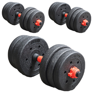 環保啞鈴 圓, 安全防滑設計, 槓鈴啞鈴多功能兩用組, 實心槓高強度不變型, 10kg, 3個