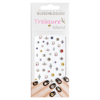 GLOSSYBLOSSOM Treasure Island系列 美甲裝飾貼 Set, 如真鑽般閃耀，簡約美甲, 胸針款, 2組