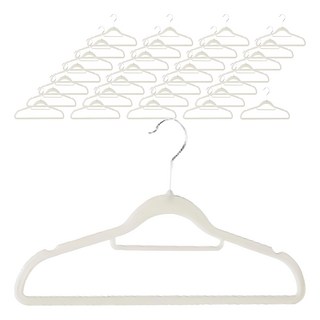 Craftsman In Storage 收納職人 無痕防滑植絨衣架, 質感白, 50個