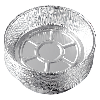 鋁箔烤盤 9寸圓形 拋棄式免洗烤肉盤 適用於烤箱氣炸鍋, 1組
