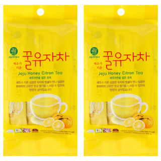 JejuNFarm 濟州島 蜂蜜柚子茶 隨手包, 酸甜的味道令人愉悅, 25g, 15條, 2袋