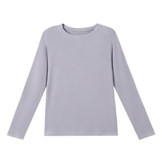 撞色拉格蘭長袖打底衫 - 輕烟紫, M