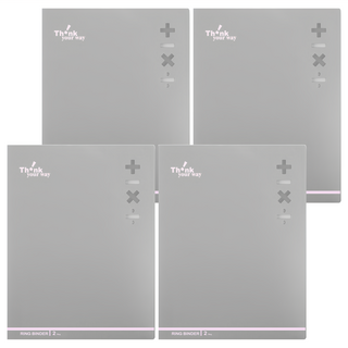 DaTaBanK 三田文具 A4 加減乘除 小4孔資料夾 31x25.5x2.5公分, 灰色, 4本