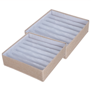 Warm House Decor 暖和家居 北歐衣物分隔收納盒7格 W0246 2個, 米色, 1組