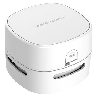 新款無線手持桌面吸塵器, 8x8x6cm, ABS材質, 尼龍刷毛, 3號電池, 白色, 不適用, 1台