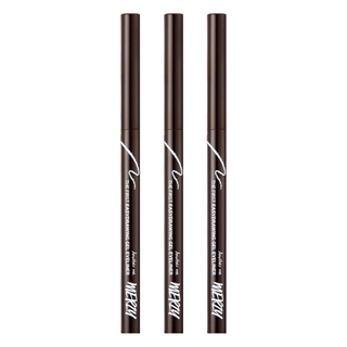 MERZY The First 超好畫眼線膠筆 極細筆尖 輕鬆勾勒精準線條 防水防汗 持久不暈染, EG2 Chestnut, 3支