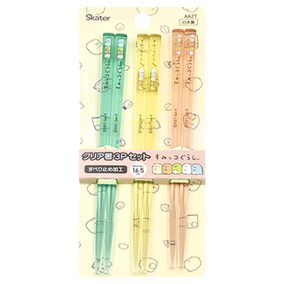 Skater 壓克力筷子 3雙組, 16.5cm, 角落生物, 1組