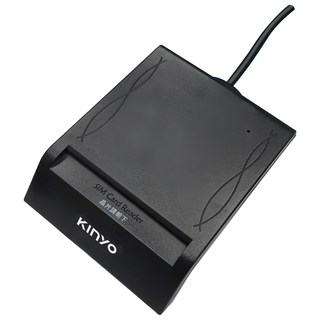 Kinyo 晶片讀卡機 65 x 16 x 84mm 線長1.2m, KCR-6152, 黑色, 1個