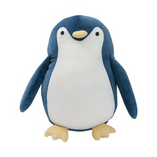 萌布朗 涼感系 坐著等抱抱玩偶, 企鵝 藍色 + 白色, 45 x 30 x 35cm