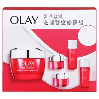 OLAY 歐蕾 滋潤緊緻優惠組 護膚霜50g + 護膚霜14g x 2 + 精華水18ml x 2, 1組