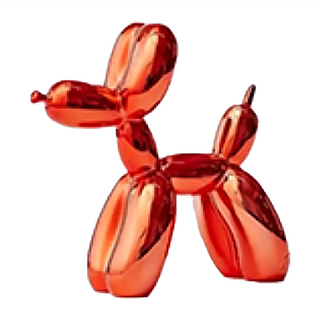 Green Tree Products 迷你氣球狗 高光澤電鍍樹脂, 10 x 4.3 x 10cm, 紅色