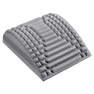 QiMart 多部位腰椎伸展按摩放鬆輔助墊，彈力材質，按摩顆粒，輕巧便攜, 1個, 銀河灰